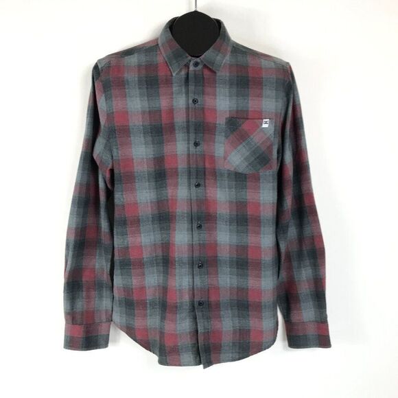 DC Shoes Plaid Button Up Shirt Men's Medium Long Sleeve Cotton Blend Casual - Picture 1 of 11